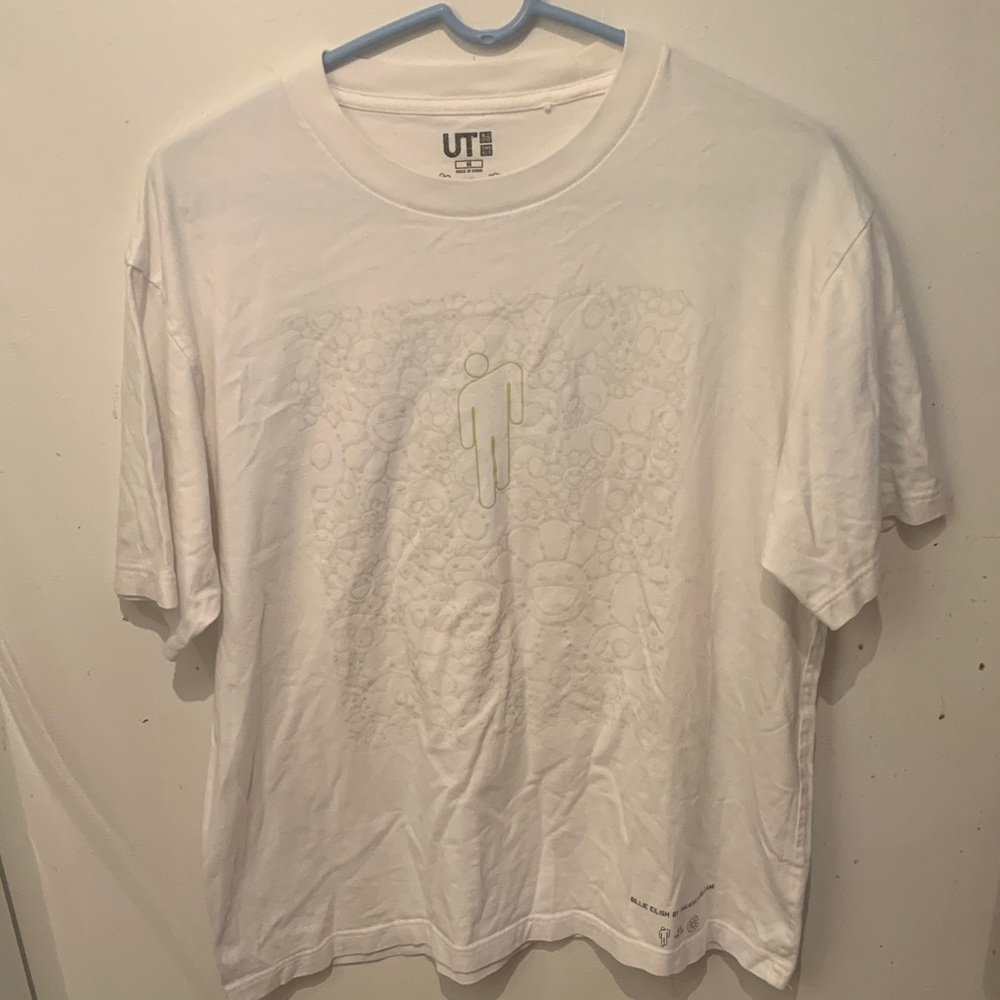 Billie Eilish by Takashi Murakami Graphic White Uniqlo T-Shirt 100% Cotton SZ M